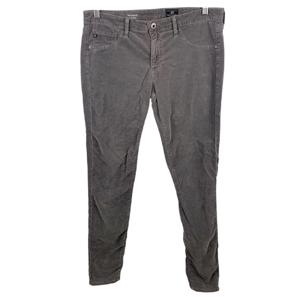 AG Adriano Goldschmied Grey Corduroy Super Skinny Stretch Leggings Women’s 30R